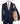 Navy blue wool blend three-piece suit for men with jacket, vest, and trousers