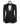 Black slim fit hand-embellished tuxedo on a mannequin, featuring a satin peak lapel, matching vest, and intricate black beadwork detailing on the shoulder, lapel, and sleeves. The tuxedo fabric has a subtle jacquard texture, showcasing master tailoring from Istanbul.
