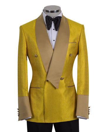 Gold Chevron Jacquard Shawl Lapel Tuxedo | BTS Bespoke