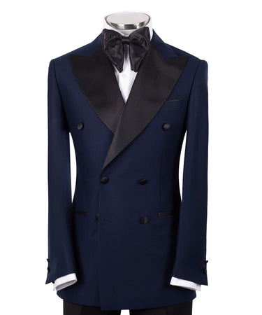 Midnight Navy Double-Breasted Peak Lapel Tuxedo | BTS Bespoke