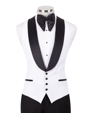 White Contrast Evening Tailcoat Frak Tuxedo | BTS Bespoke