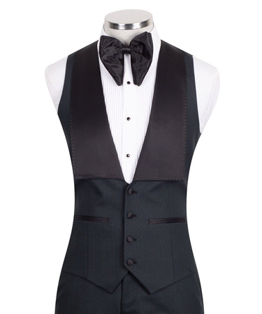 Dark Green Wool Three-Piece Shawl Tuxedo | BTS Bespoke
