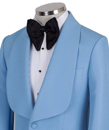 Light Blue Textured Shawl Lapel Tuxedo | BTS Bespoke