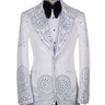 White Crystal Embellished Tuxedo Jacket