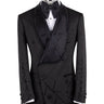 Black Embellished Double-Breasted Shawl Tuxedo