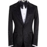 Black Embellished Peak Lapel Tuxedo Jacket
