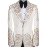 Ivory Gold Embellished Tuxedo Jacket