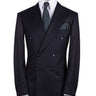 Black wool pinstripe double-breasted suit for men with jacket and trousers