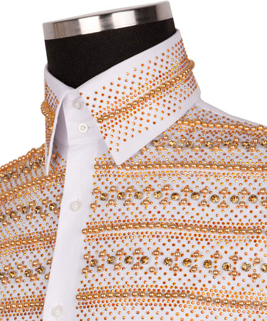 Classic Stones Detailed Shirt - White - HandCrafted Shirts | Black Tuxedo Style