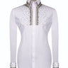 Elegant White Shirt with Sİlver Stone Vertical Stripe Details - HandCrafted Shirts | Black Tuxedo Style