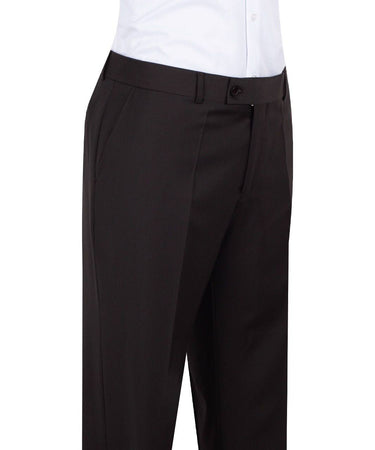 Model showcasing a Dark Brown Three-Piece Suit for Men by Black Tuxedo Style, ideal for weddings, business, and formal occasions.