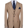 Sand three-piece suit for men with jacket, vest, and trousers