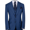 Steel blue three-piece suit for men with jacket, vest, and trousers