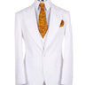 White wool blend three-piece suit for men with jacket, vest, and trousers
