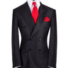 Black wool pinstripe double-breasted suit for men with jacket and trousers