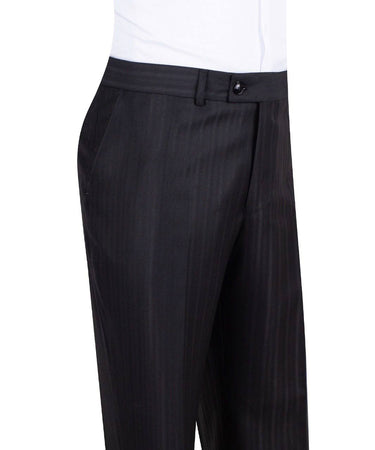 Black wool pinstripe double-breasted suit for men with jacket and trousers