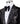 Black embellished three-piece tuxedo with intricate crystal and bead patterns on satin peak lapels, chest, and cuffs. Features a matching vest. Handcrafted luxury suit from BTS Bespoke Istanbul.