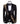 Front view of a black jacquard three-piece tuxedo with intricate gold hand-embellishments on the shawl lapel, shoulder, and cuffs, displayed on a mannequin. From BTS Bespoke, handcrafted in Istanbul.