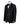 Front view of a black hand-embellished three-piece tuxedo by BTS Bespoke, featuring a single-breasted jacket with satin shawl lapels and a double-breasted vest, showcased on a mannequin.