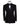 Close-up of a black double-breasted tuxedo jacket on a mannequin, showcasing intricate hand-embellishments with beads and crystals on the lapels and body. Features a peak lapel and black buttons, paired with a white shirt and black bow tie. Front view showing the full jacket and details.