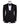 Black hand-embellished three-piece tuxedo by BTS Bespoke, featuring an intricate beaded pattern on the shoulders and back, satin shawl lapel, and matching vest and trousers. Masterfully crafted in Istanbul for luxury events.
