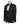 Black slim fit hand-embellished tuxedo on a mannequin, featuring a satin peak lapel, matching vest, and intricate black beadwork detailing on the shoulder, lapel, and sleeves. The tuxedo fabric has a subtle jacquard texture, showcasing master tailoring from Istanbul.