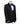 Black slim fit hand-embellished tuxedo on a mannequin, featuring a satin peak lapel, matching vest, and intricate black beadwork detailing on the shoulder, lapel, and sleeves. The tuxedo fabric has a subtle jacquard texture, showcasing master tailoring from Istanbul.