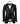 BTS Bespoke Black Embellished Three-Piece Tuxedo. Handcrafted single-breasted jacket with peak lapel and shimmering crystal embellishments. Includes matching double-breasted vest and trousers.