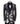 Front view of a BTS Bespoke Black Mirrored Embellished 3-Piece Tuxedo with peak lapels and sparkling crystal accents, handcrafted in Istanbul.