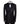 Black embellished jacquard double-breasted tuxedo with satin peak lapels and hand-beaded details on the shoulders and lapel, shown with matching plain black trousers with satin side stripe, handcrafted by BTS Bespoke in Istanbul.