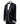BTS Bespoke Black Embellished Shawl Lapel Tuxedo, featuring shimmering silver crystals hand-embellished on lapels, shoulders, pockets, and cuffs. The tuxedo includes a black single-breasted jacket, matching vest, and trousers, displayed on a mannequin. This luxury evening wear is handcrafted in Istanbul, showcasing master tailoring and intricate crystal detailing for a glamorous, statement look.