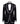 BTS Bespoke Black Embellished Shawl Lapel Tuxedo, featuring shimmering silver crystals hand-embellished on lapels, shoulders, pockets, and cuffs. The tuxedo includes a black single-breasted jacket, matching vest, and trousers, displayed on a mannequin. This luxury evening wear is handcrafted in Istanbul, showcasing master tailoring and intricate crystal detailing for a glamorous, statement look.