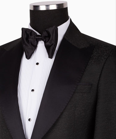 Black Peak Lapel Black Tuxedo - Triple Tuxedo | Black Tuxedo Style