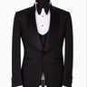 Black Shawl Lapel Black Tuxedo - Triple Tuxedo | Black Tuxedo Style