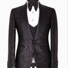 Black Shawl Lapel Black Shiny Tuxedo - Triple Tuxedo | Black Tuxedo Style