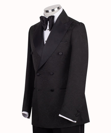 Black Jacquard Double-Breasted Tuxedo | BTS Bespoke