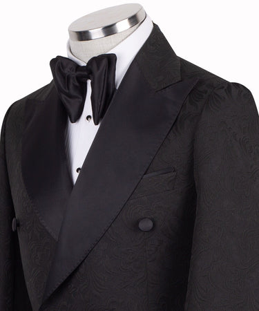 Black Jacquard Double-Breasted Tuxedo | BTS Bespoke