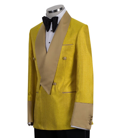 Gold Chevron Jacquard Shawl Lapel Tuxedo | BTS Bespoke