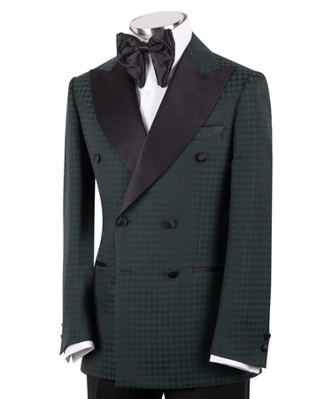 Forest Green Houndstooth Double-Breasted Tuxedo | BTS Bespoke