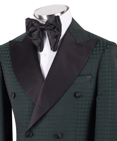 Forest Green Houndstooth Double-Breasted Tuxedo | BTS Bespoke