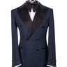 Midnight Blue Houndstooth Double-Breasted Tuxedo | BTS Bespoke