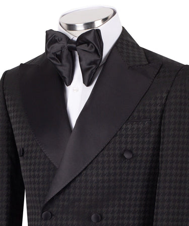 Black Houndstooth Double-Breasted Tuxedo | BTS Bespoke