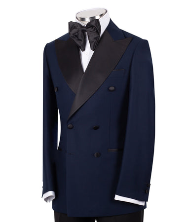 Midnight Navy Double-Breasted Peak Lapel Tuxedo | BTS Bespoke