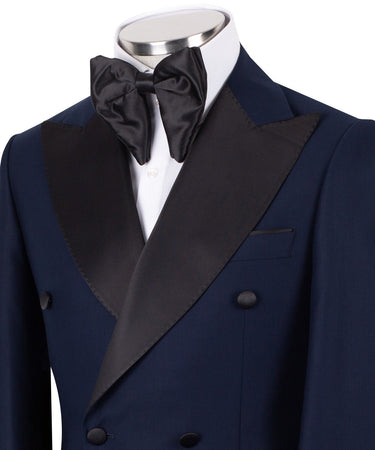 Midnight Navy Double-Breasted Peak Lapel Tuxedo | BTS Bespoke