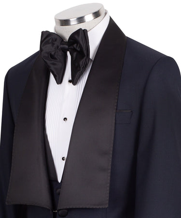 Midnight Navy Virgin Wool Evening Shawl Tuxedo | BTS Bespoke