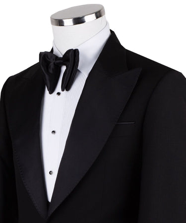 Black Wool Shawl Lapel Three-Piece Tuxedo | BTS Bespoke