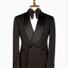 Black Textured Jacquard Double Breasted Tuxedo | BTS Bespoke