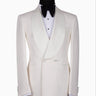 Cream Jacquard Double-Breasted Shawl Lapel Tuxedo | BTS Bespoke