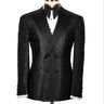 Black Embellished Wool Blend Double Breasted Tuxedo | BTS Bespoke