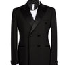 Black Wool Double Breasted Peak Lapel Tuxedo | BTS Bespoke
